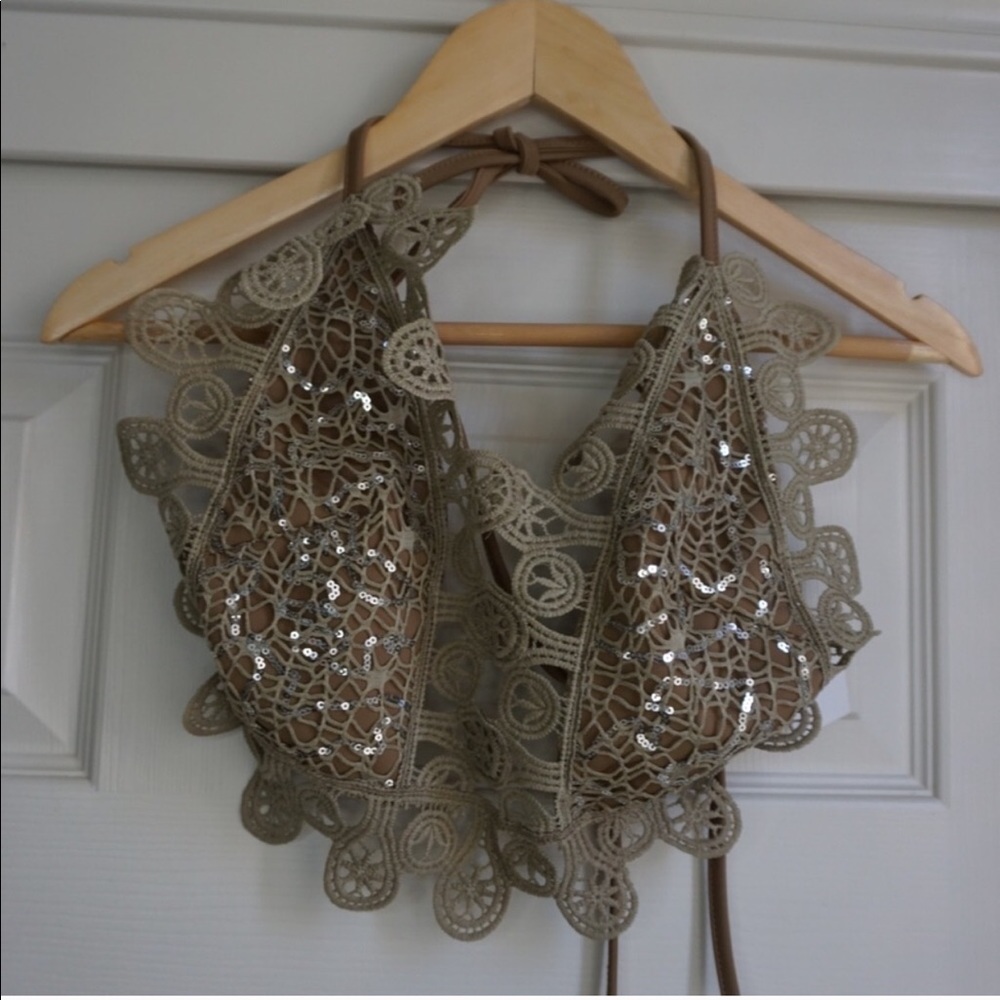 Sparkle tie crop top